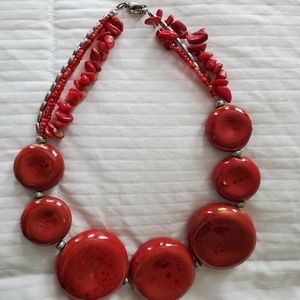 Red ceramic necklace